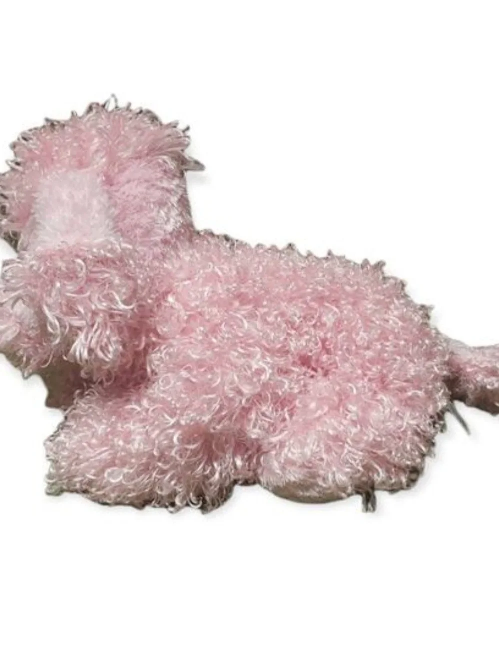 Plush Pink Curly Poodle Dog Toy for Pets